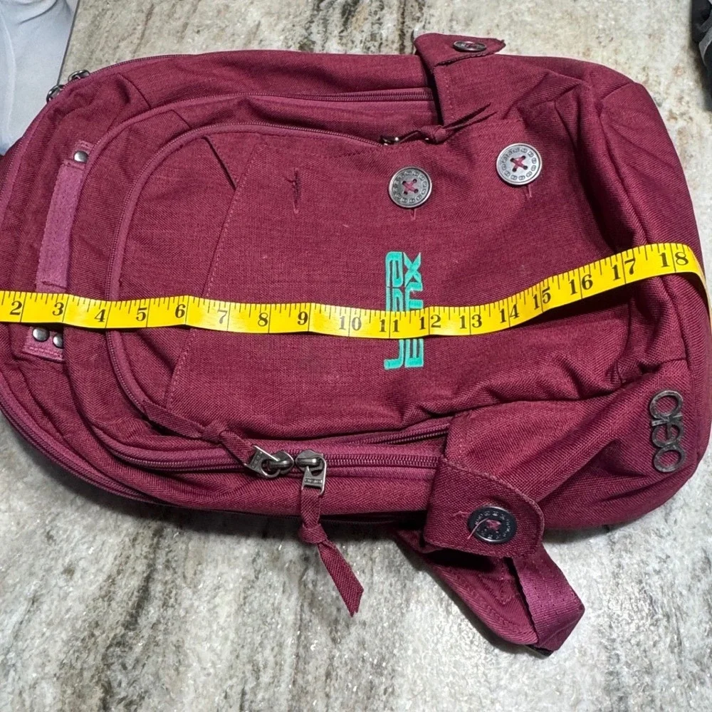 OGIO Backpack USA BMX Embroidered Maroon Burgundy Laptop Bag Sporty Travel Bag